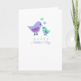 De leuke van het moedervogel en kind kaart van het