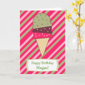 De leuke Verjaardag van de Kegel van het Roomijs Kaart (Gele Bloem)