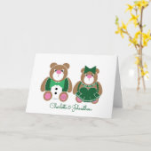 De leuke verjaardag van het teddybeer kaart (Gele Bloem)