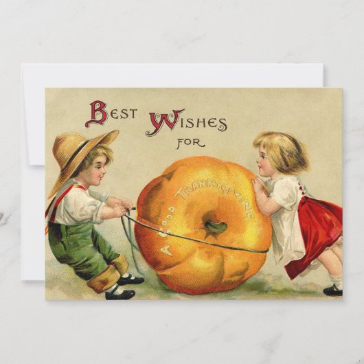 De leuke Vintage Groet van de Thanksgiving Feestdagenkaart (Voorkant)