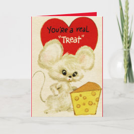 De leuke Vintage Valentijnsdag van de Muis Feestdagen Kaart