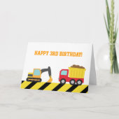 De leuke Voertuigen van de Bouw voor Feestvarken Kaart (Voorkant)