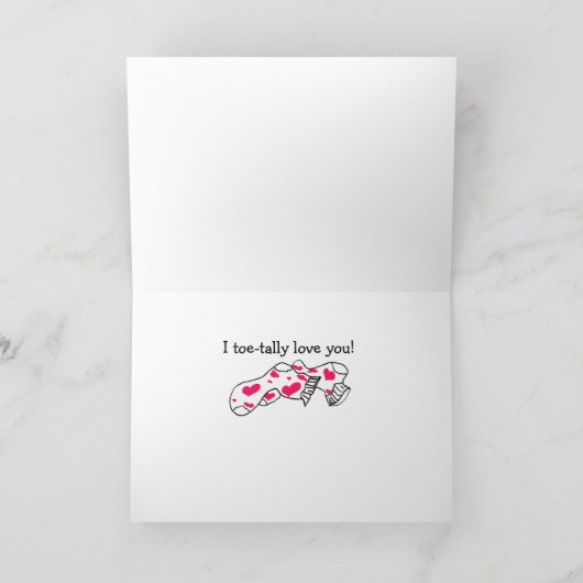 De Leuke Voeten van de Valentijnsdag van de Feestdagen Kaart (Binnen)