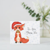 De leuke Vos die van het Koekje een Pet van de Feestdagenkaart (Staand voorkant)