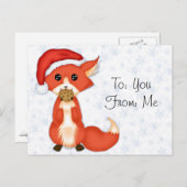 De leuke Vos die van het Koekje een Pet van de Feestdagenkaart (Voorkant / Achterkant)