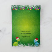 De leuke Vrolijke Kerstkaart van Dinosaurussen Feestdagen Kaart (Binnen)