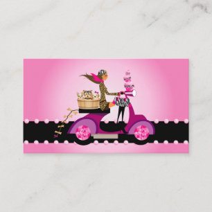 De leuke Vrouw van Cupcake & Gestreepte van de Visitekaartje
