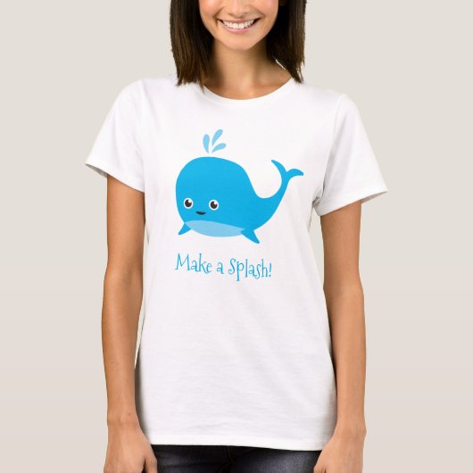 De leuke Walvis van het Baby maakt een Plons T-shirt (Voorkant)