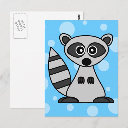 De leuke Wasbeer van de Cartoon Briefkaart (Voorkant / Achterkant)