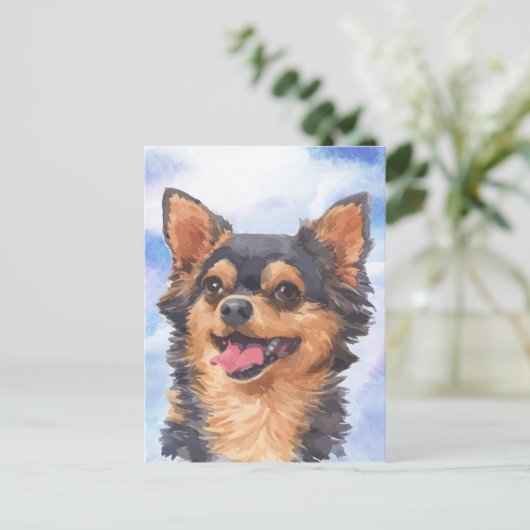 De leuke Waterverf van het Huisdier van de Hond Briefkaart (Staand voorkant)