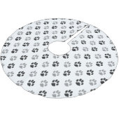 De leuke Zwart-witte Poot drukt Patroon Kerstboom Rok (Gekanteld)