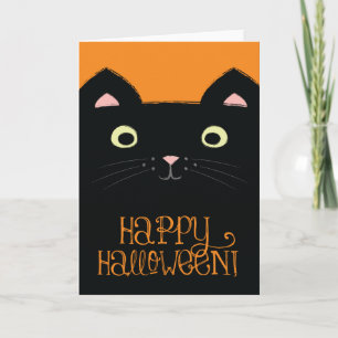 De leuke Zwarte Kaart van Halloween van de Kat