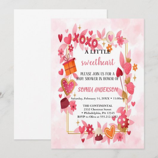 De leukste roze en rode Valentijn Kaart (Voorkant / Achterkant)