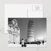 De leuningtoren onder de sneeuw (B&W) Briefkaart (Voorkant / Achterkant)