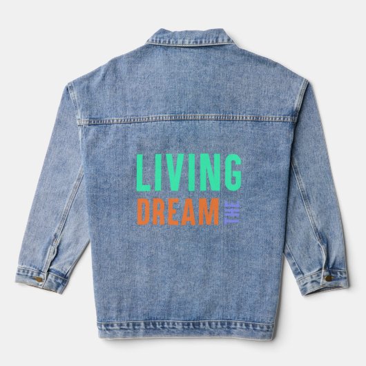 De Levende Droom – Inspirerend Lifestyle Design Denim Jacket (Achterkant)