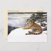 De levende tijger in de sneeuw, de klassieke Chine Briefkaart (Voorkant / Achterkant)