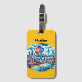 De levendige attracties van New Jersey langs de ku Bagagelabel (Voorkant (verticaal))