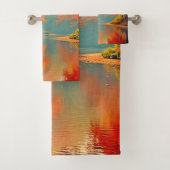 De levendige Autumn Forest River Bad Handdoek (Insitu)