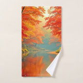 De levendige Autumn Forest River Bad Handdoek (Handdoek)