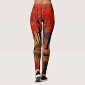 De levendige Autumn Forest River Leggings (Achterkant)