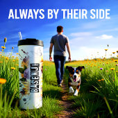 De levendige bloemenenergie van Basenji Thermosbeker