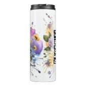 De levendige bloemenenergie van Basenji Thermosbeker (Achterkant)