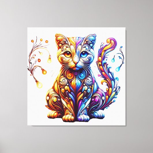 De levendige gloed kat canvas afdruk (Voorkant)