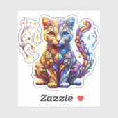 De levendige gloed kat sticker (Vel)