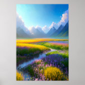 De levendige schoonheid van een Bloemveld Poster (Voorkant)