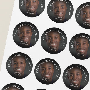 De Levens van Foto Herdenkingsdienst Funeral Ronde Sticker