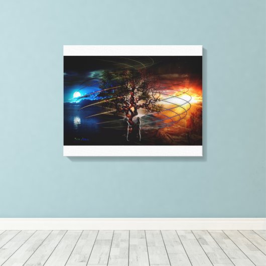 De levensboom canvas afdruk (Insitu (Houten vloer))