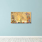 De levensboom | Gustav Klimt | Canvas Afdruk (Insitu (Houten vloer))
