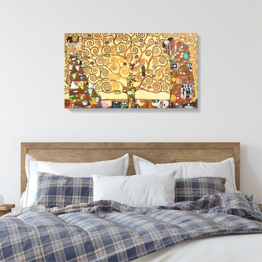 De levensboom | Gustav Klimt | Canvas Afdruk (Insitu (Slaapkamer))