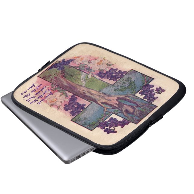 De Levensboom Kruis Christelijke Laptop Hoes (Voorkant onderkant)