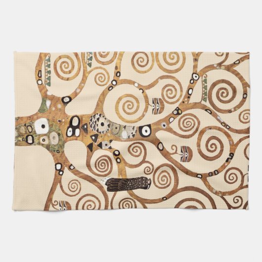 De levensboom van vogel Gustav Klimt Theedoek (Horizontaal)
