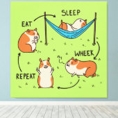 De levenscyclus van een cavia canvas afdruk (Insitu (Houten vloer))