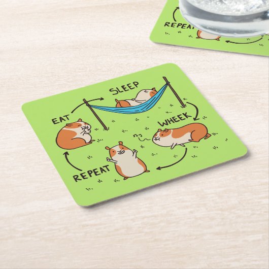 De levenscyclus van een cavia kartonnen onderzetters (Schuin)