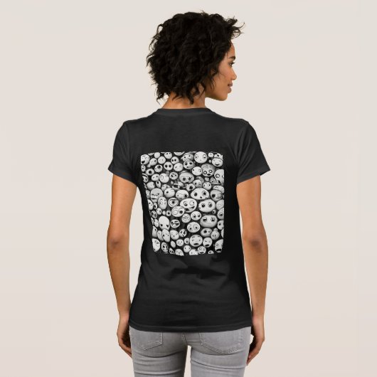 De levenscyclus van Face Emoji T-shirt (Achterkant volledig)