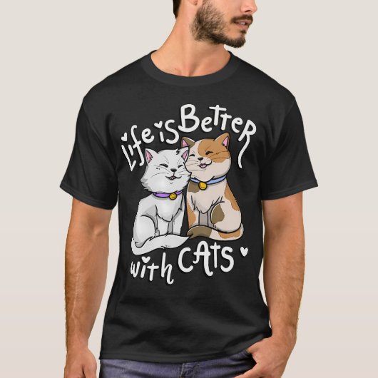 De levensduur van de valentijnse kattenklep is bet t-shirt (Voorkant)