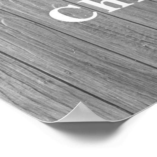 De levensloop vieren Foto Grey Wood Funeral Poster (Hoek)