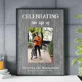 De levensloop vieren  Foto Grey Wood Funeral Poster