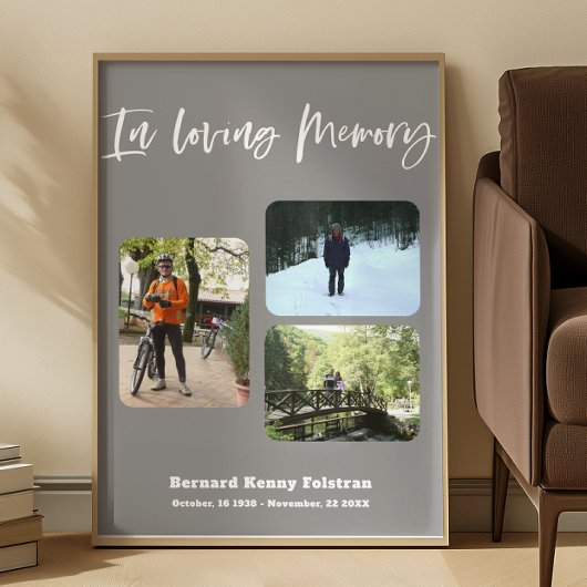 De levensviering Drie Foto's Begrafenis Poster