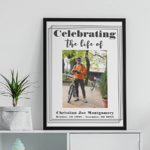 De levensviering Grijze Foto Funeral Poster