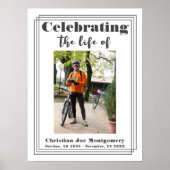 De levensviering Grijze Foto Funeral Poster (Voorkant)