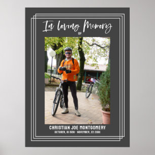 De levensviering Grijze Foto Rouwplechtigheid Poster