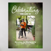 De levensviering Groene Foto Rouwplechtigheid Poster (Voorkant)