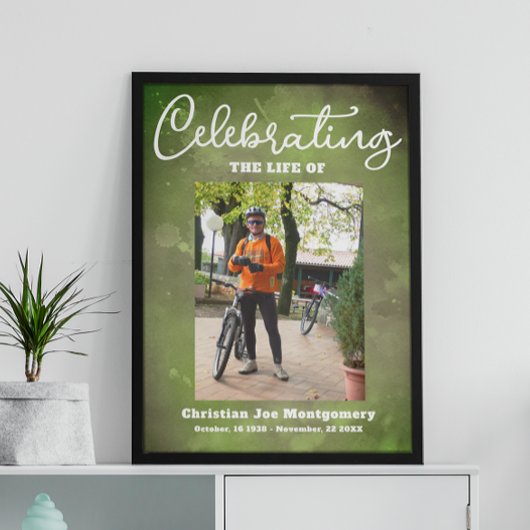 De levensviering Groene Foto Rouwplechtigheid Poster