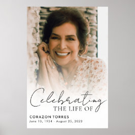 De levensviering van Naam Foto Begrafenis Poster