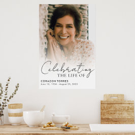 De Levensviering van Naam Foto Funeral Poster