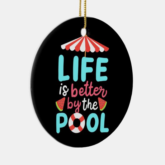 De levenszwemmer is beter voor de pool keramisch ornament (Rechts)